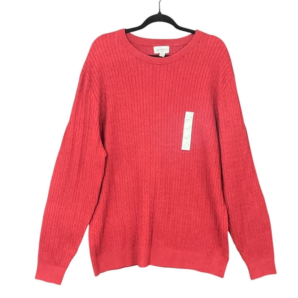 Goodfellow & Co Cable Knit Sweater Mens XL Maroon NEW Soft Crewneck Pullover